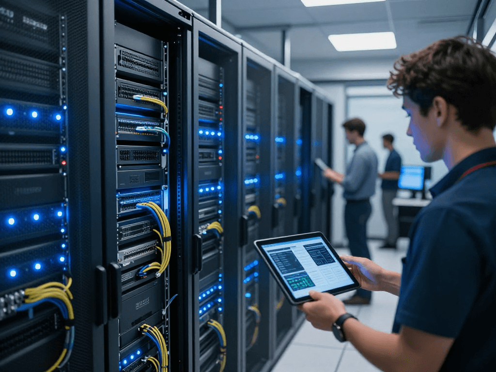 Iptv reseller offering advanced cloud computing solutions with server monitoring and cybersecurity features.