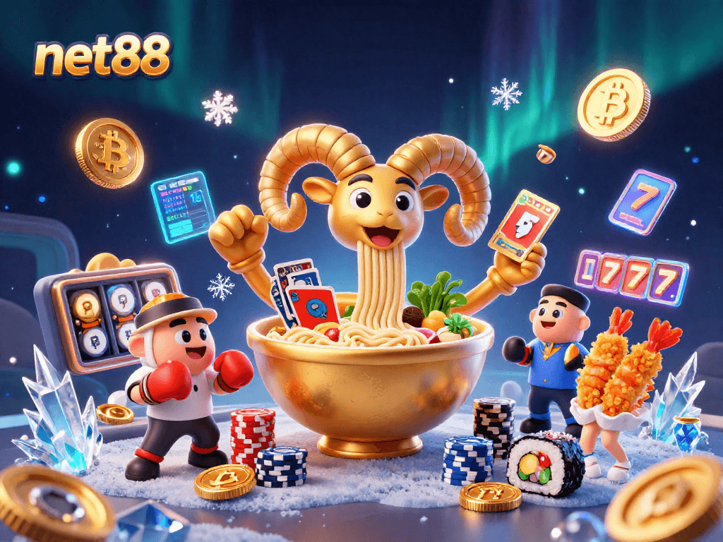 net88 showcases an exciting casino-themed illustration featuring vibrant characters and dynamic elements captivating players