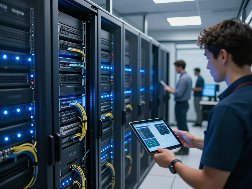 Iptv reseller offering advanced cloud computing solutions with server monitoring and cybersecurity features.