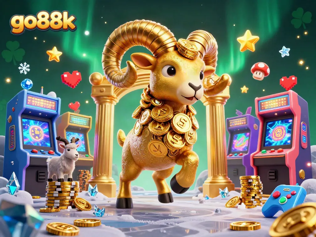 Experience the excitement of go88k casino with an action-packed 3D illustration featuring vibrant game elements.