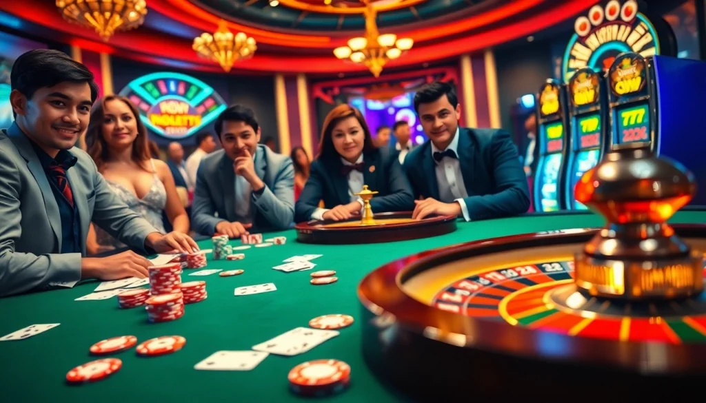 Engaged players strategizing at a casino table linked to https://888vi.codes/ during an exciting gambling session.