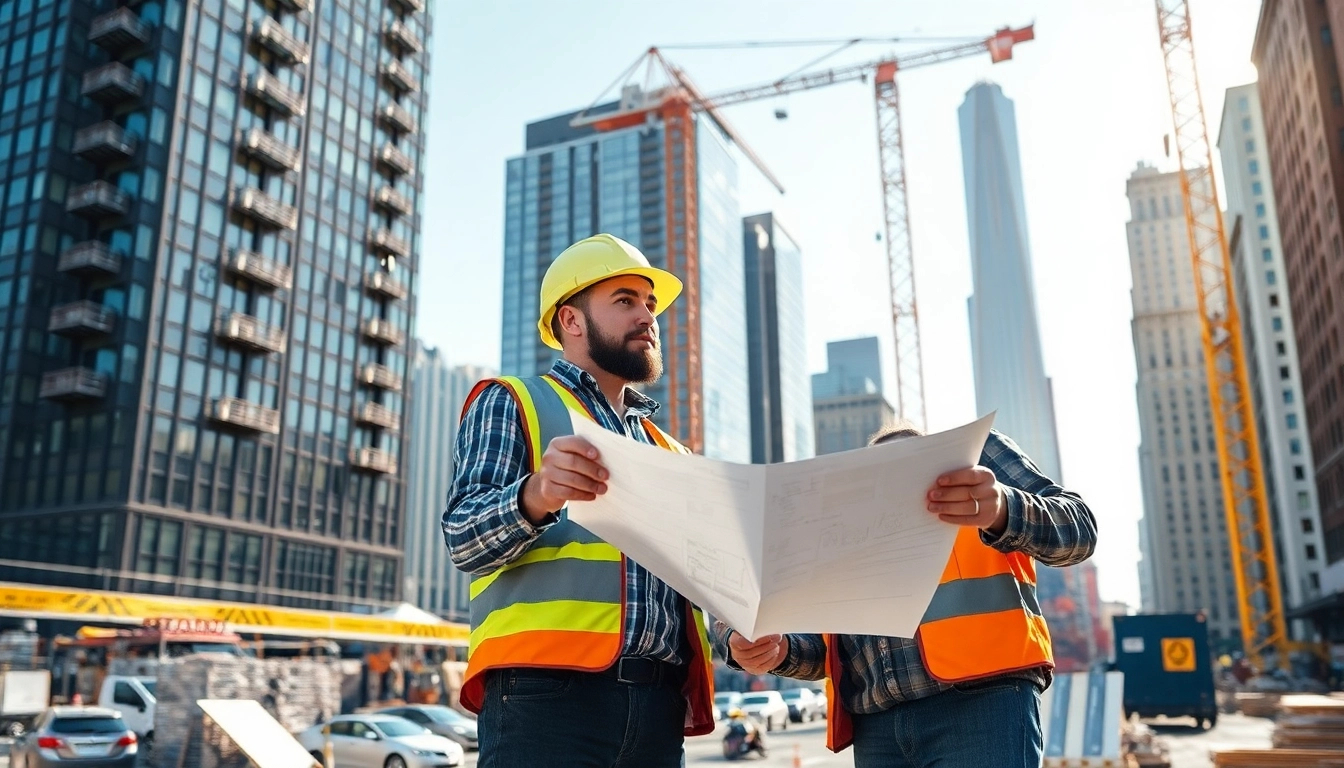New York City Commercial General Contractor collaborating on site with architect.