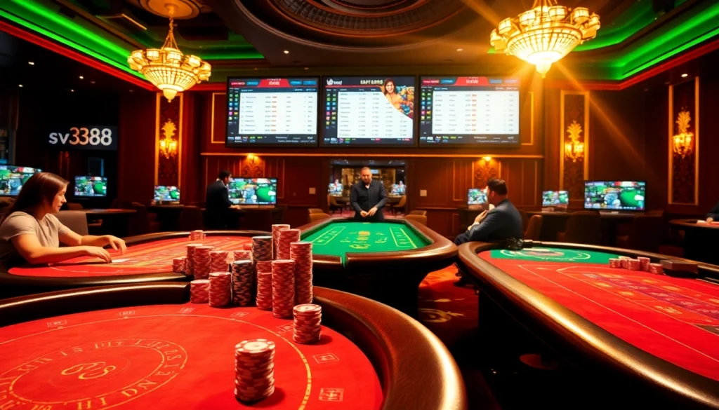 Experience the thrilling atmosphere of sv388 with dynamic gambling action at a casino table.