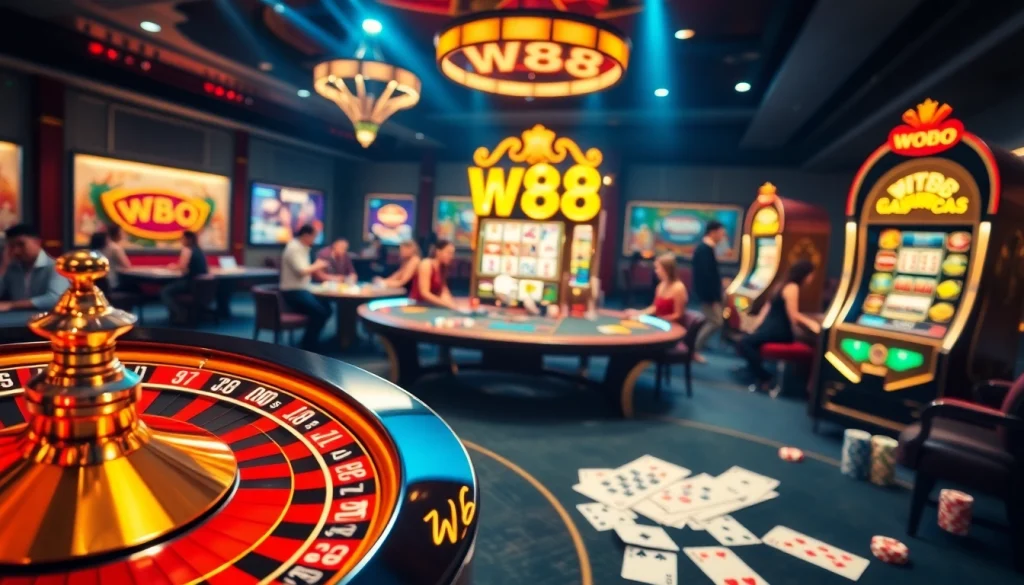 Experience the thrill of gambling at WW88 with vibrant casino games like roulette and slots.