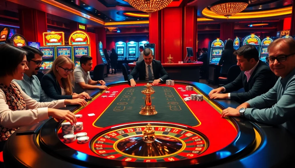 BEM88 gaming scene with players betting at a luxurious casino table