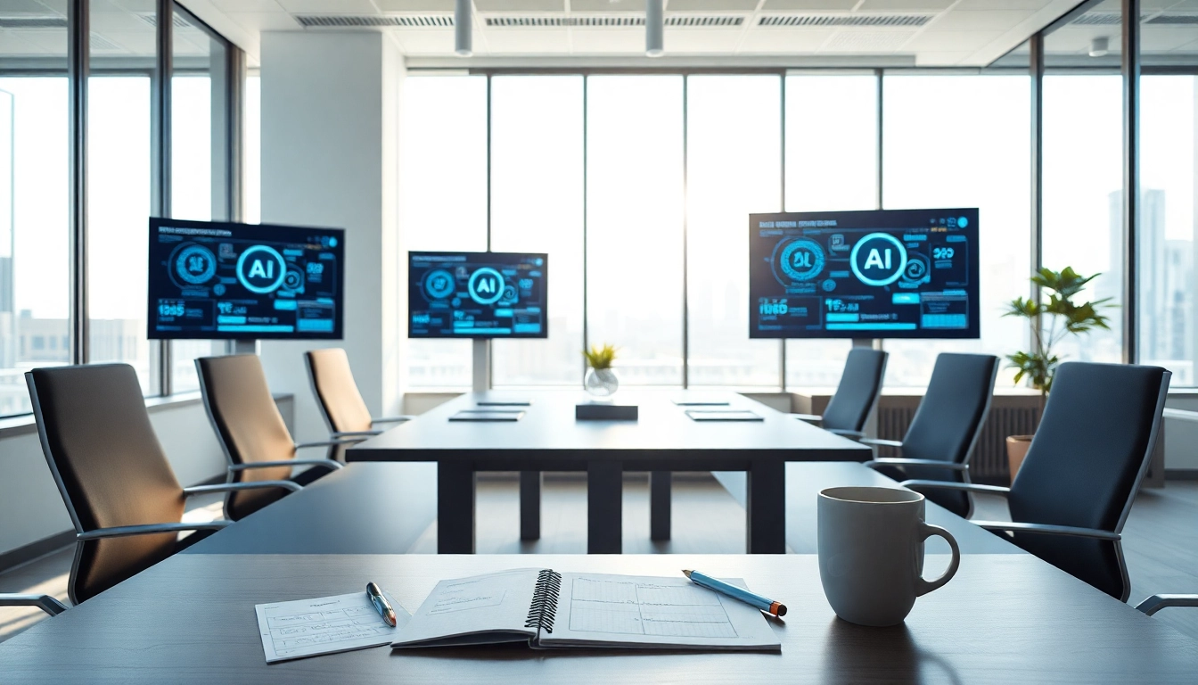 Innovative AI workspace setup showcasing modern technology and creativity for ia +18.