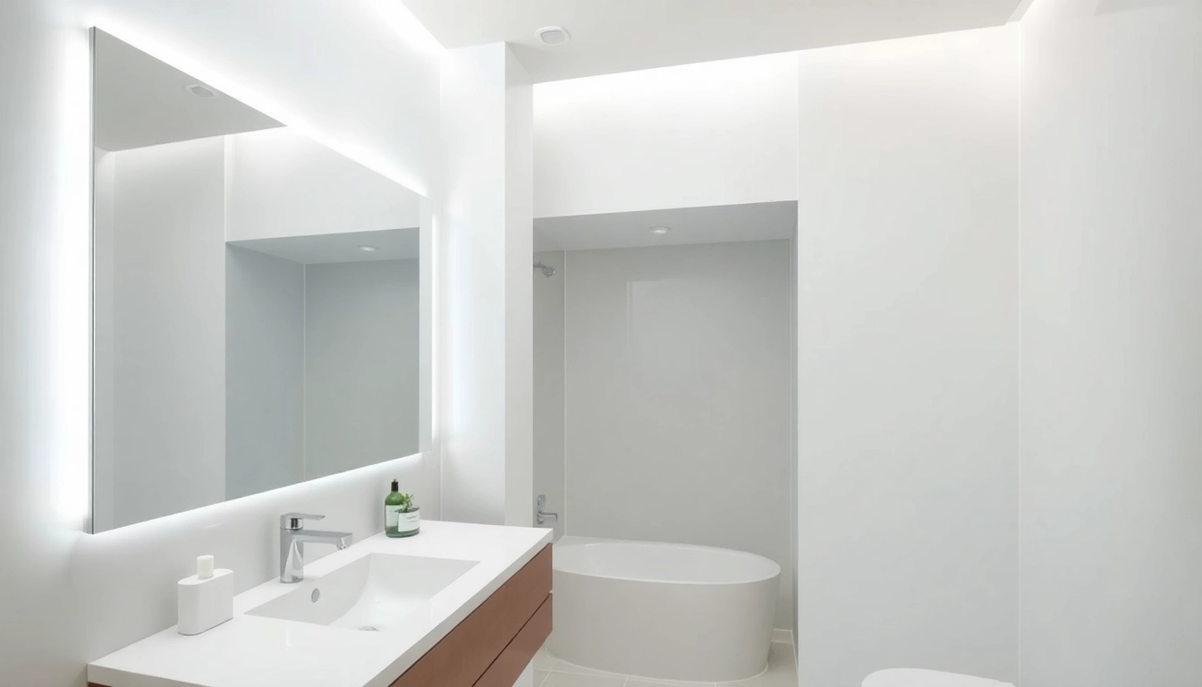 Illuminate your led mirror bathroom with sleek design and stylish edges.