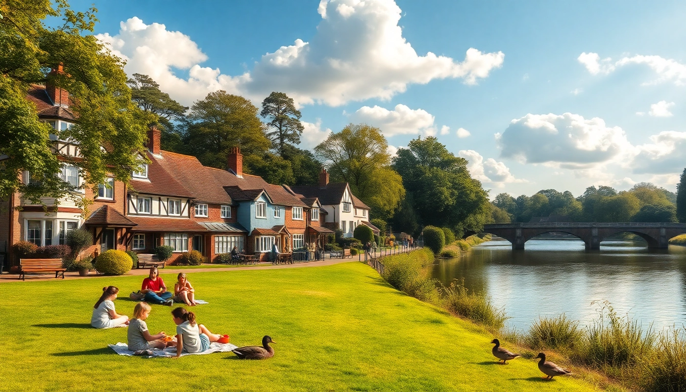 Explore Thames Ditton with families enjoying a riverside picnic in a scenic setting.