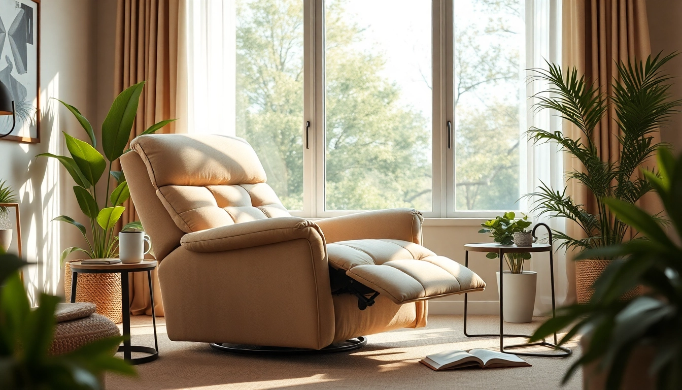 Comfortable sleeping recliner chair positioned in a modern living room, inviting relaxation.