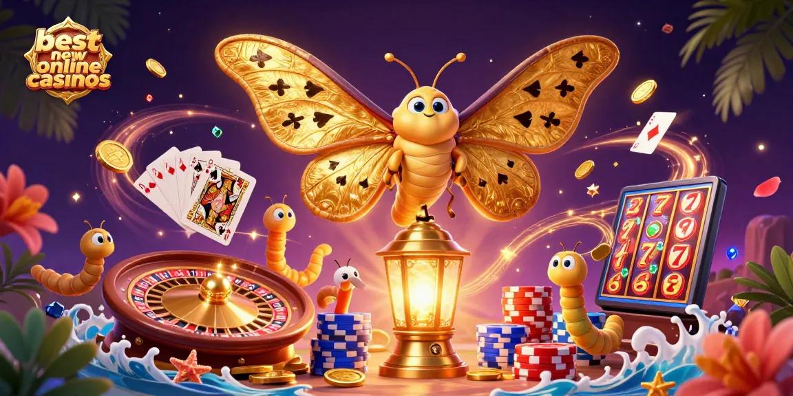 Explore the best new online casinos highlighted by a vibrant casino scene with captivating elements.