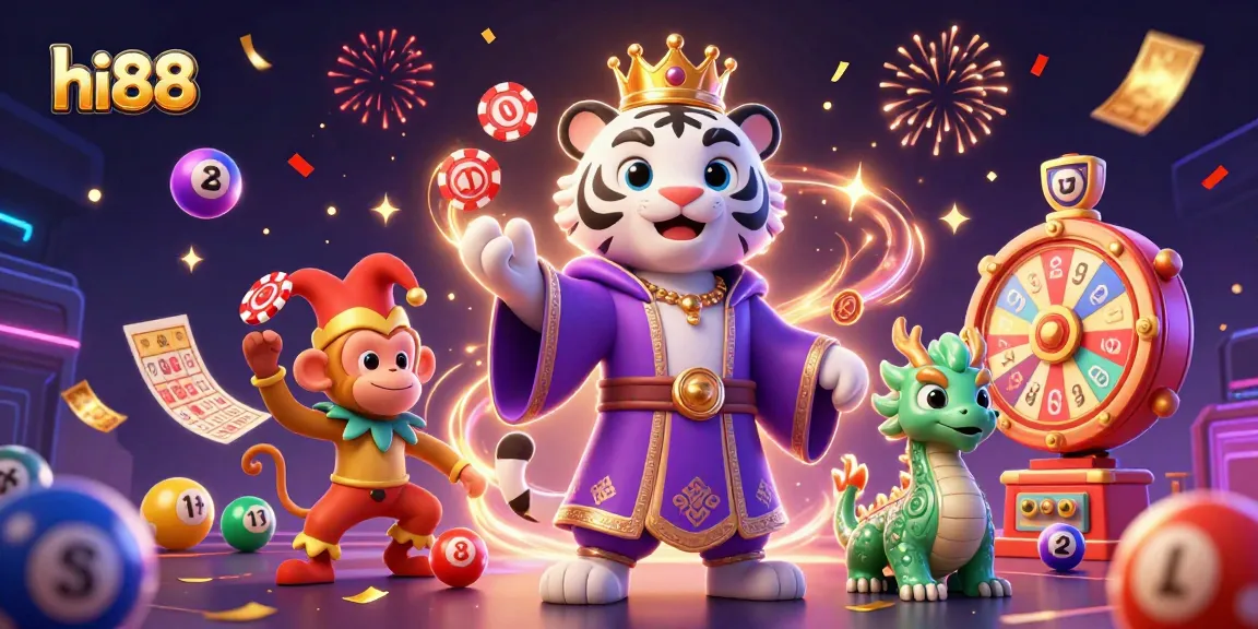Engage with hi88's exciting casino offerings amidst vibrant 3D visuals and dynamic game elements.