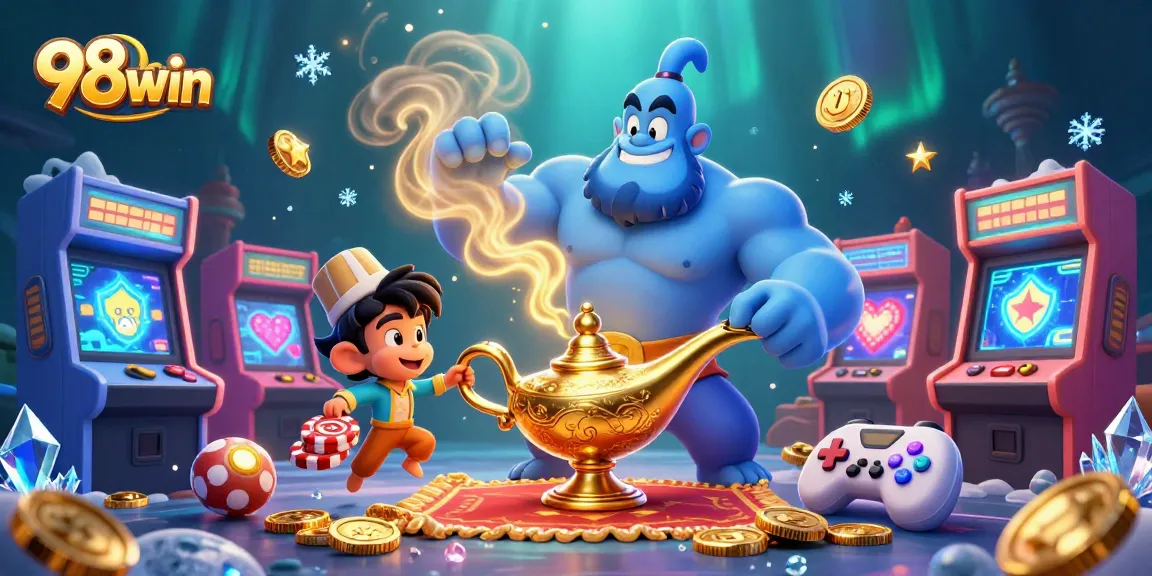 Join the excitement at 98win with vibrant casino illustrations and gaming adventures.