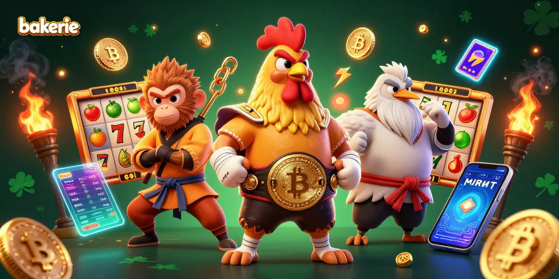 Experience thrilling gameplay at bakerie with a vibrant digital casino scene featuring iconic slot elements.