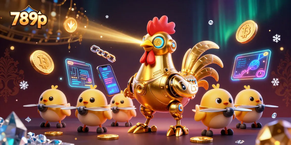 Engage in thrilling 789p gaming with a futuristic casino scene filled with vibrant crypto elements.