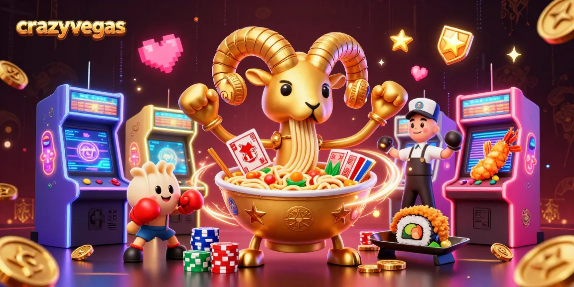 Experience the vibrant scene at crazyvegas with interactive 3D casino characters in a lively arcade setting.